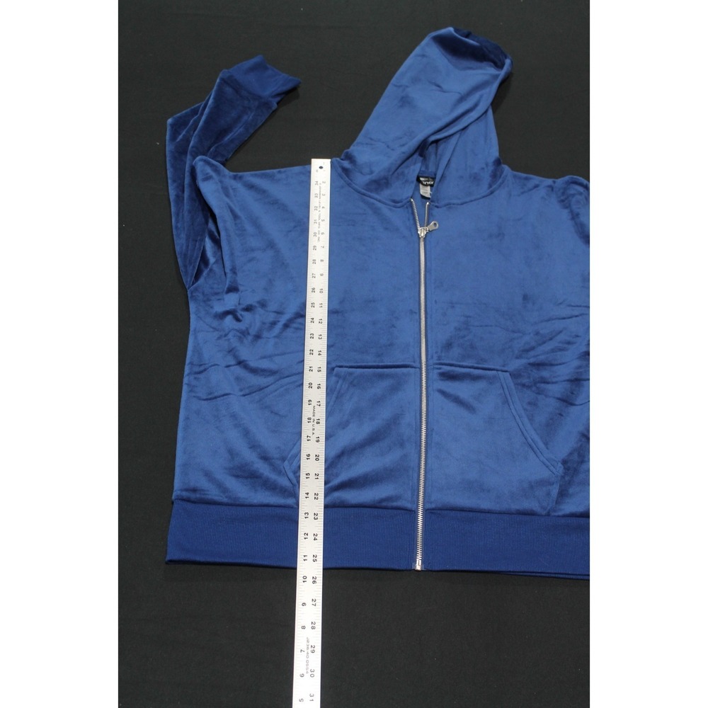 Felina Velour Lounge Set Womens XXL Blue Zip Hoodie Jogger Pants 2 Piece - Picture 5 of 14